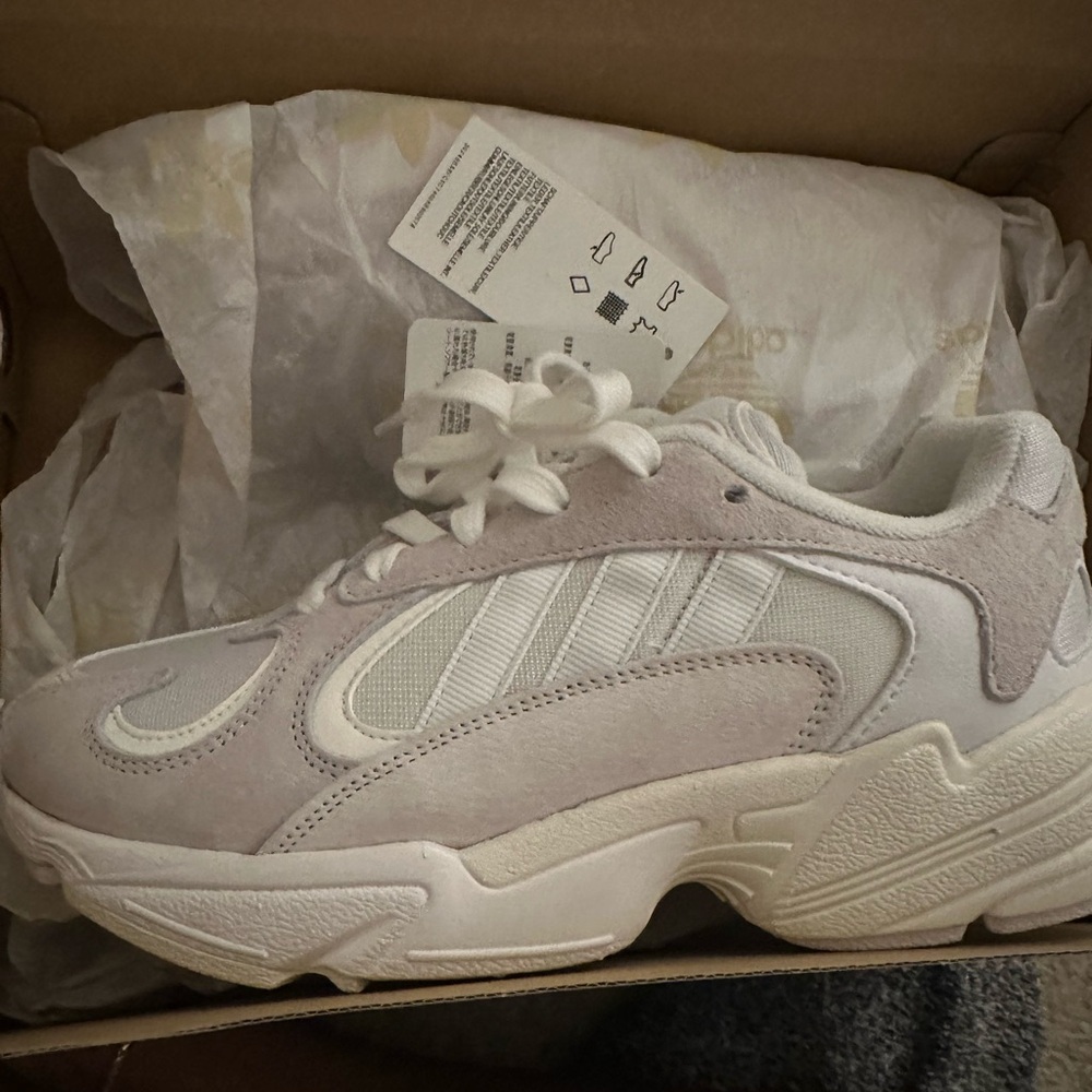 Adidas White and Gray Yung 1 Sneaker